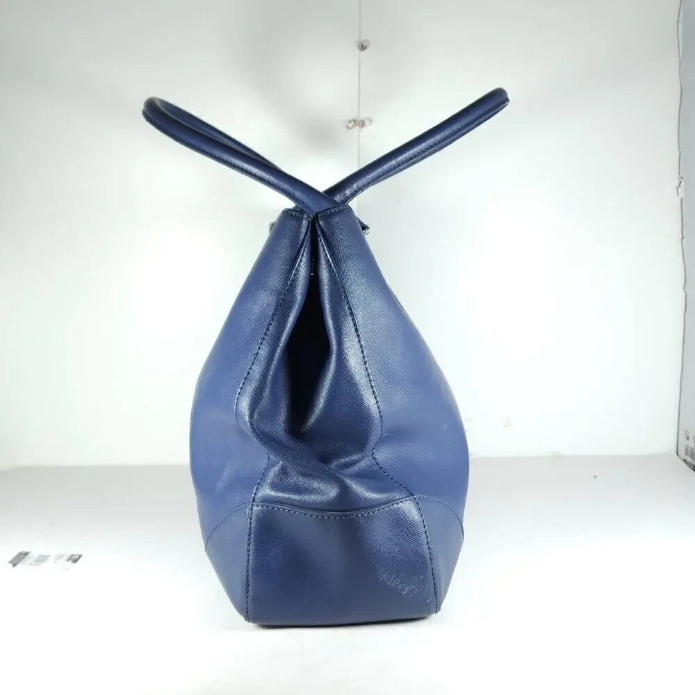 Tory Burch Robinson East West Blue Leather Large Top Handle Tote Bag Handbag